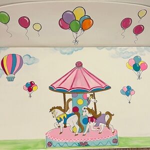 Hand painted childrens kids toddler storage toy box
